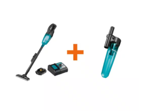 18V LXT Lithium-Ion Compact Cordless Vacuum Kit, 2.0Ah with Black Cyclonic Vacuum Attachment