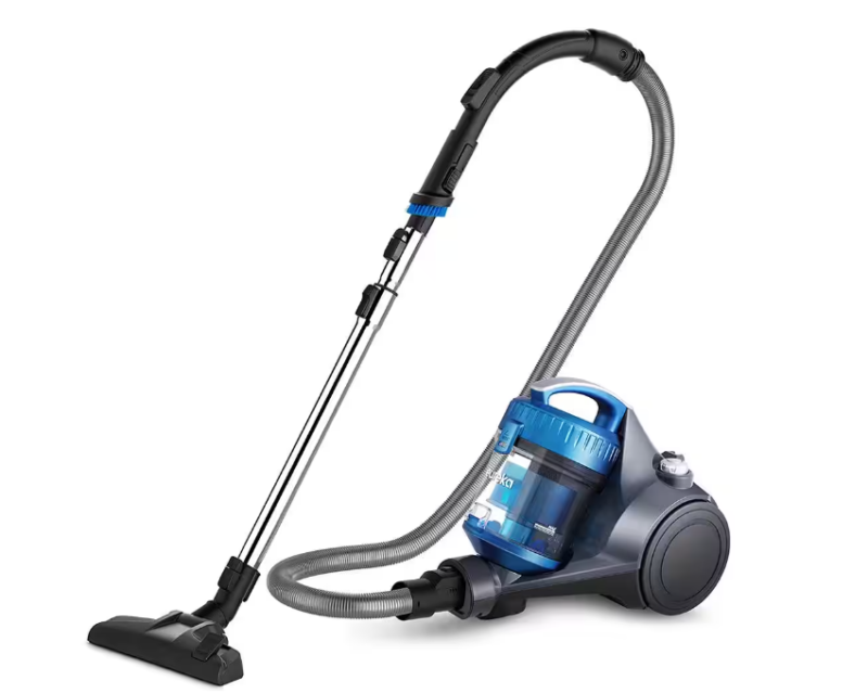 Bagless Canister Vacuum Cleaner with Cord Rewind, Blue