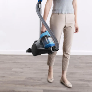 Bagless Canister Vacuum Cleaner with Cord Rewind, Blue