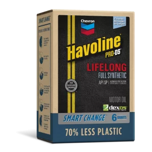 Chevron Havoline Lifelong Synthetic Motor Oil 5W-20, 6 Quart Smart Change Box Case (2-Pack)