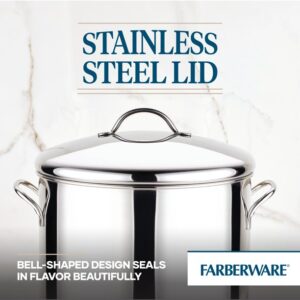 Farberware Classic Series Stainless Steel Induction Stockpot with Lid, 16 Quart, Stainless Steel