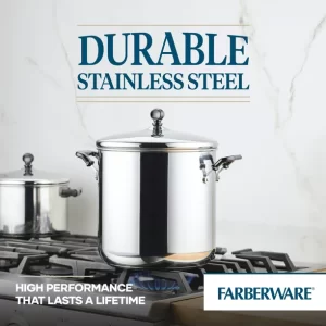 Farberware Classic Stainless Steel Stockpot with Lid, 11-Quart