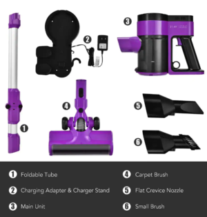 Purple Cordless Bagless 3-in-1 Handheld Stick Vacuum Cleaner