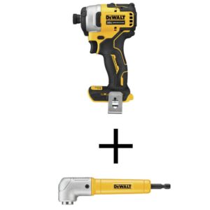 DEWALT DCF809BWRA60 ATOMIC 20V MAX Cordless Brushless Compact 1/4 in. Impact Driver with MAXFIT Right Angle Magnetic Attachment