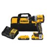 DEWALT DCD800D2 20V MAX Lithium-Ion Cordless Brushless 1/2 in. Drill Driver Kit with (2) 2.0Ah Batteries, Charger and Bag