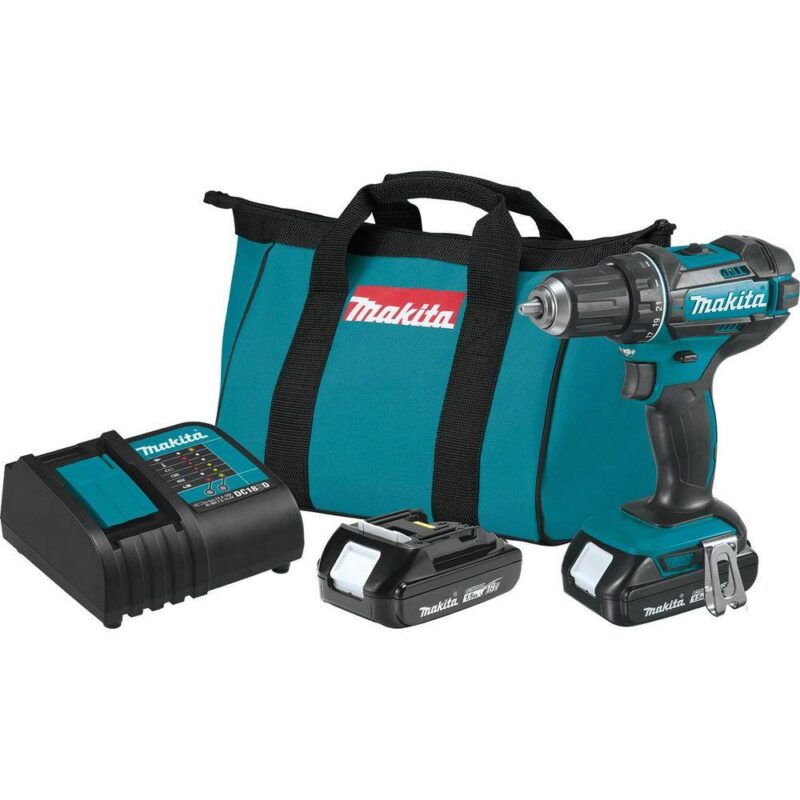 Makita XFD10SY 1.5 Ah 18V LXT Lithium-Ion Compact Cordless 1/2 in. Variable Speed Driver Drill Kit with Tool Bag