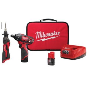 Milwaukee 2401-22-2488-20 M12 12V Lithium-Ion Cordless 1/4 in. Hex Screwdriver Kit w/ M12 Lithium-Ion Cordless Soldering Iron (Tool Only)