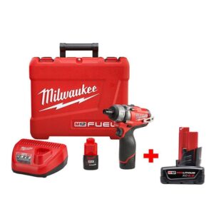 Milwaukee 2402-22-48-11-2460 M12 FUEL 12-Volt Cordless Brushless 1/4 in. Hex 2-Speed Screwdriver Kit W/ Free 6.0Ah Battery