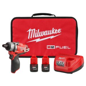 Milwaukee 2402-22 M12 FUEL 12V Lithium-Ion Brushless Cordless 1/4 in. Hex 2-Speed Screwdriver Kit W/(2) 2.0h Batteries & Bag