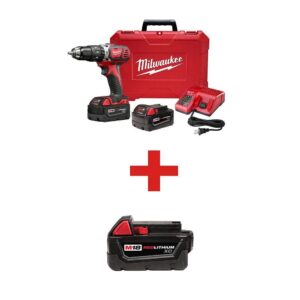 Milwaukee 2607-22-48-11-1828 18-Volt Lithium-Ion 1/2 in. Cordless Hammer Drill Driver Kit with 3.0Ah Battery