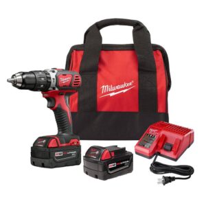 Milwaukee 2607-22 M18 18-Volt Lithium-Ion Cordless 1/2 in. Hammer Drill Driver Kit w/(2) 3.0Ah Batteries, Charger & Hard Case