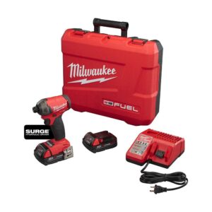Milwaukee 2760-22CT M18 FUEL SURGE 18V Lithium-Ion Brushless Cordless 1/4 in. Hex Impact Driver Compact Kit w/(2) 2.0Ah Batteries, Case