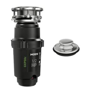 MOEN GXP50C-KIT02 Prep 1/2 HP Continuous Feed Garbage Disposal including Stainless Drain Stopper