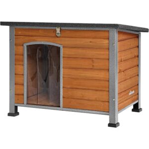aivituvin AIR74 Wooden Heavy-Duty Dog Crates House with Strong Iron Frame, Medium Size, Brown