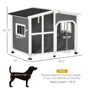 dark gray pawhut dog houses d02 141v01cg 4f 1200