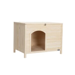 Unbranded DOGHOUSE2836 Natural Folding Indoor Dog House No Tools Required for Assembly