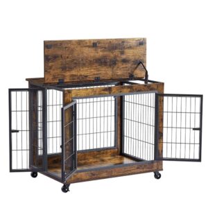 Foobrues LNN-23173223 Dog Cage Crate with Double Doors On Casters