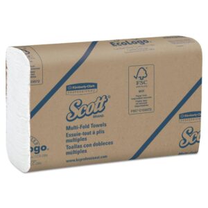 Scott KCC37490 Essential Multi-Fold Towels 8 x 9 2/5 in White (250 Sheets per Pack, 16 Packs per Carton)