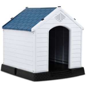 ANGELES HOME M70-8PS65 25 in. W x 27 in. D x 28 in. H Plastic Dog House with Elevated Floor