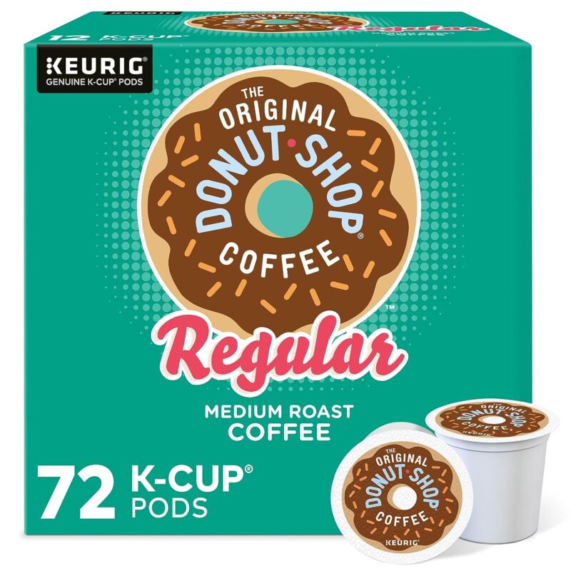 The Original Donut Shop Keurig Single-Serve K-Cup Pods, Regular Medium Roast Coffee, 12 Count (Pack of 6)