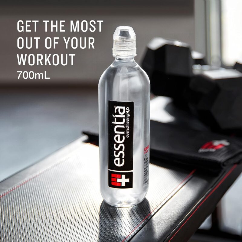 Essentia Bottled Water Ionized Alkaline Water 99.9 Pure Infused with Electrolytes 9.5 pH or Higher with a Clean Smooth Taste 23.67 Fl Oz Pack of 24 3