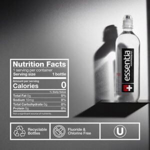 Essentia Bottled Water Ionized Alkaline Water 99.9 Pure Infused with Electrolytes 9.5 pH or Higher with a Clean Smooth Taste 23.67 Fl Oz Pack of 24 5