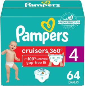 Pampers Cruisers 360 Diapers Size 4, 64 count - Disposable Diapers