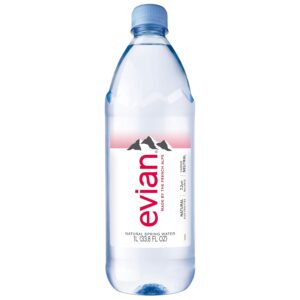 evian Natural Spring Water Naturally Filtered Spring Water in Large Bottles 33.81 Fl Oz Pack of 12 2