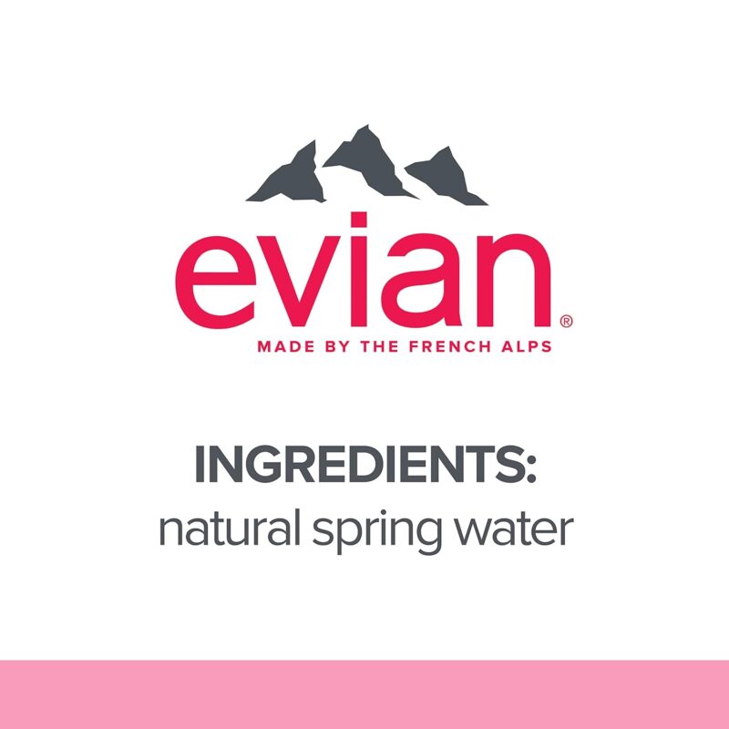 evian Natural Spring Water Naturally Filtered Spring Water in Large Bottles 33.81 Fl Oz Pack of 12 6